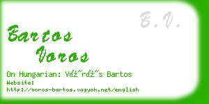 bartos voros business card